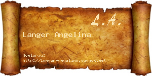 Langer Angelina névjegykártya
